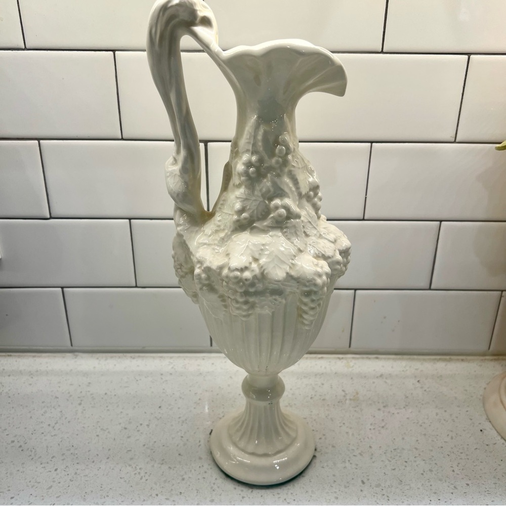 Elegant White Ceramic Pitcher